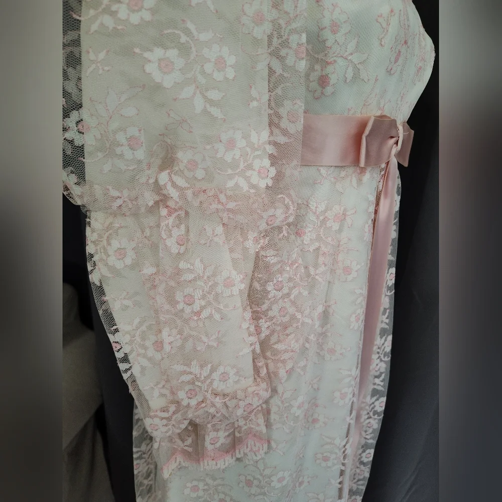 vintage 60s/70s lace dress boho x small - Picture 6 of 8